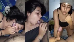 horny Noida Punjabi girl give a blowjob after catching friend wanking